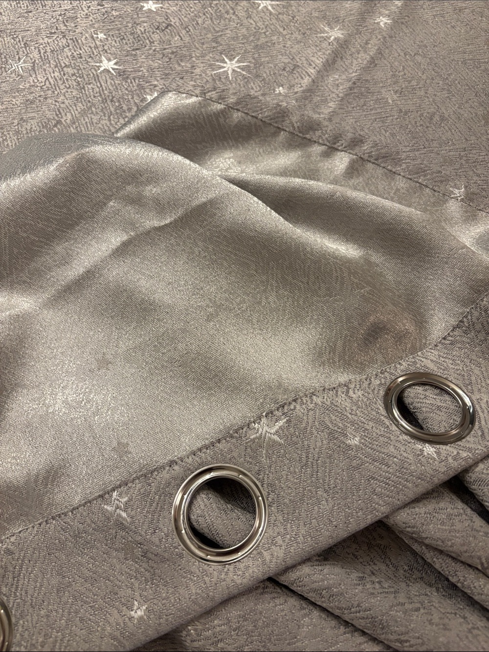 Silver Star Pattern Grommet Curtain Panel - Picture 7 of 7